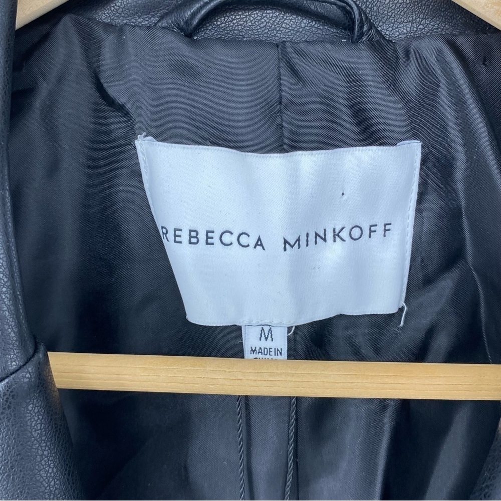 Rebecca Minkoff Black Faux Leather Blazer Jacket Women's size Medium NWT - Picture 4 of 9